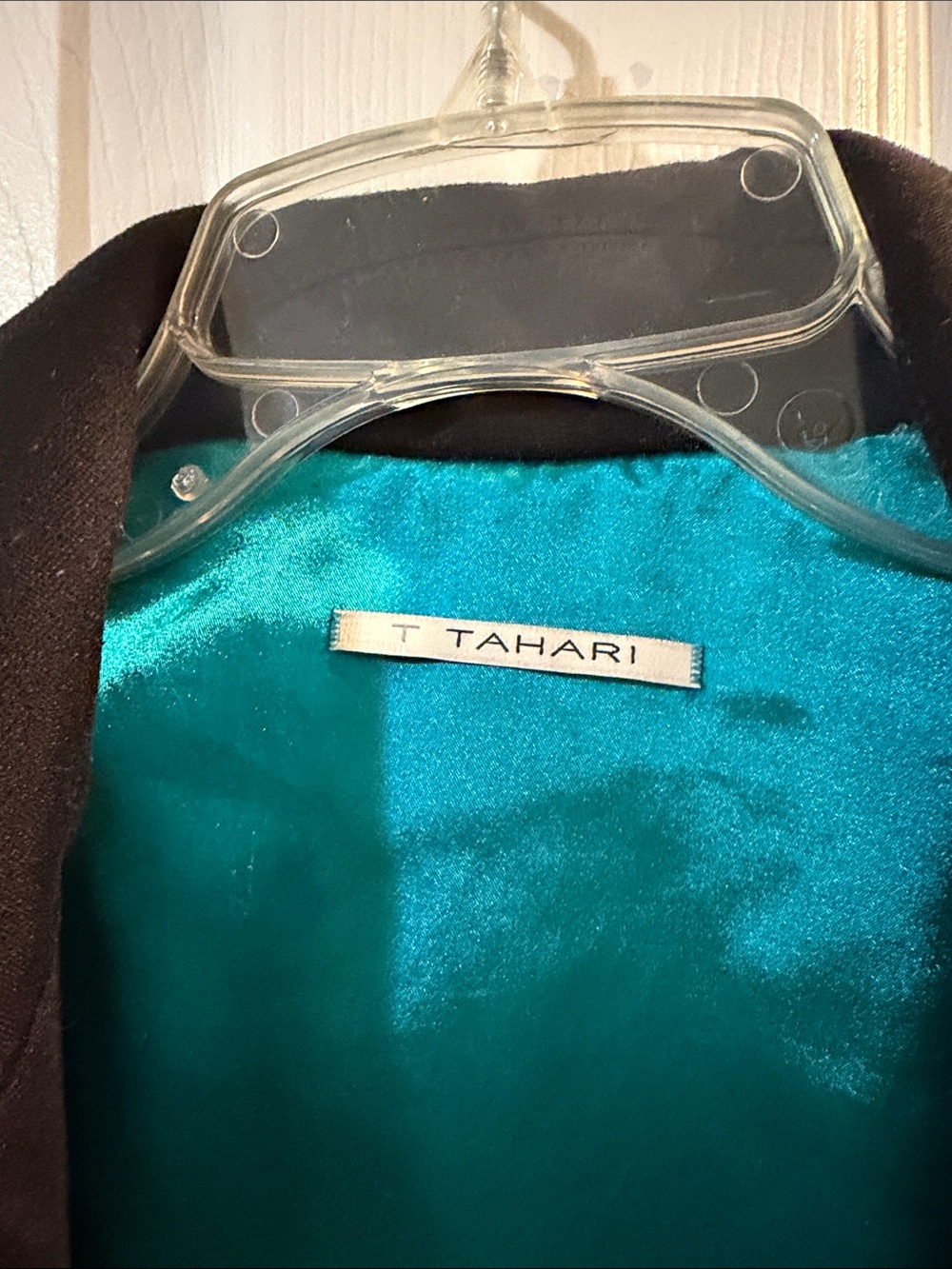 Tahari Black Jacket with Teal Lining - Picture 2 of 2